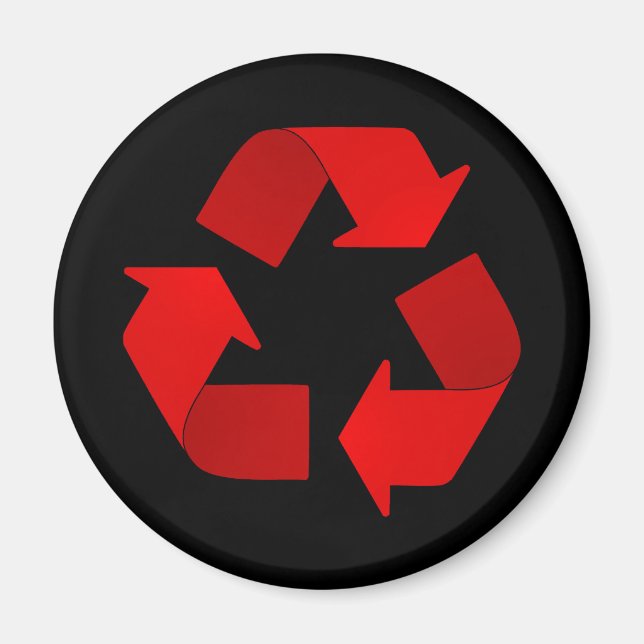 Magnet für rote Recycelnd Symbole (Vorne)