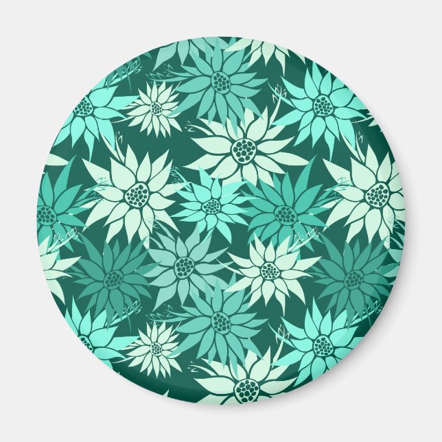 Magnet für türkisfarbene Blume (Vorne)