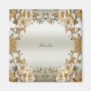 Magnet für Verzierte, goldene Blume