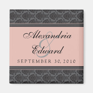 Magnet für Vintage Damask Korallen-Gastgeschenk H