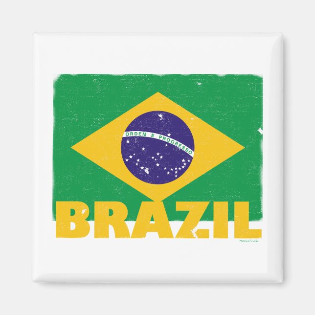 Magnet für Vintage Flagge Brasiliens (Vorne)