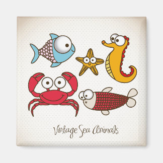 Magnet für Vintage Meerestiere