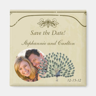 Magnet für Vintage Pfauenhochzeit
