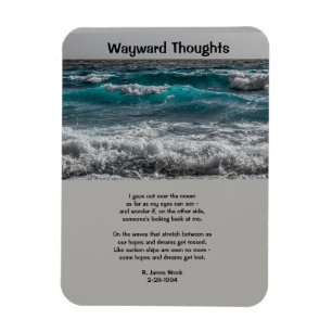 Magnet: Gedicht "Wayward Thoughts" mit Foto Magnet