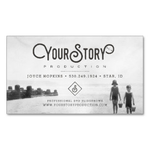 MAGNET-GESCHÄFTS-KARTE altes Vintages KinderFoto Magnetische Visitenkarte