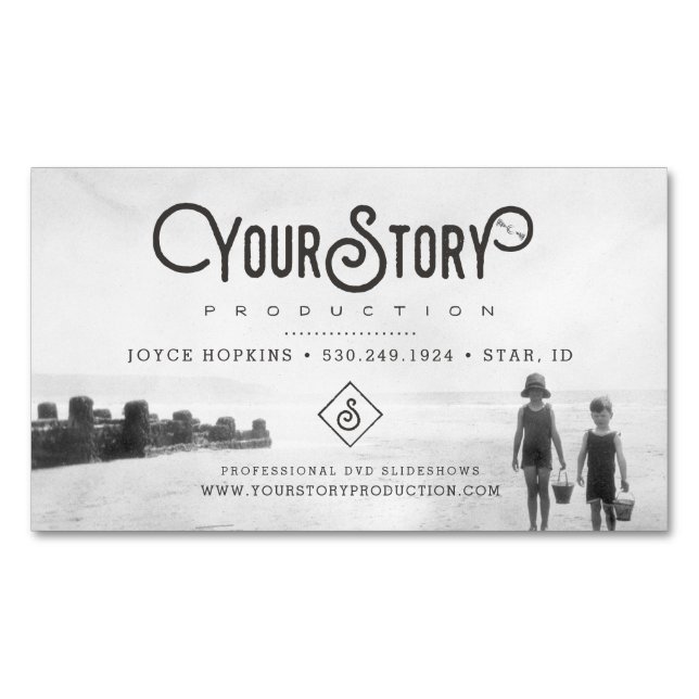 MAGNET-GESCHÄFTS-KARTE | altes Vintages KinderFoto Magnetische Visitenkarte (Vorderseite)