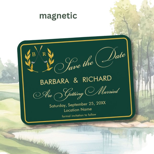 MAGNET Golf Thema Monogramm Hochzeit Save the Date (Von Creator hochgeladen)