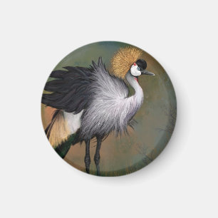 Magnet Gray Crowned Crane Bird