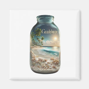 Magnet Guadeloupe Strand im Glas Magnet