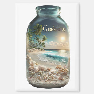 Magnet Guadeloupe Strand in Flasche Magnet