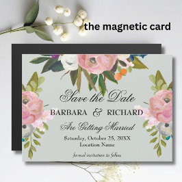 *MAGNET Handpainted Floral Wedding Save the Date  Magnetkarte