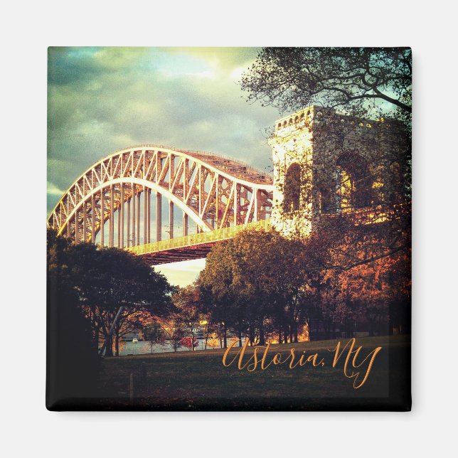 Magnet "Hell Gate Bridge in Herbst" (Vorne)