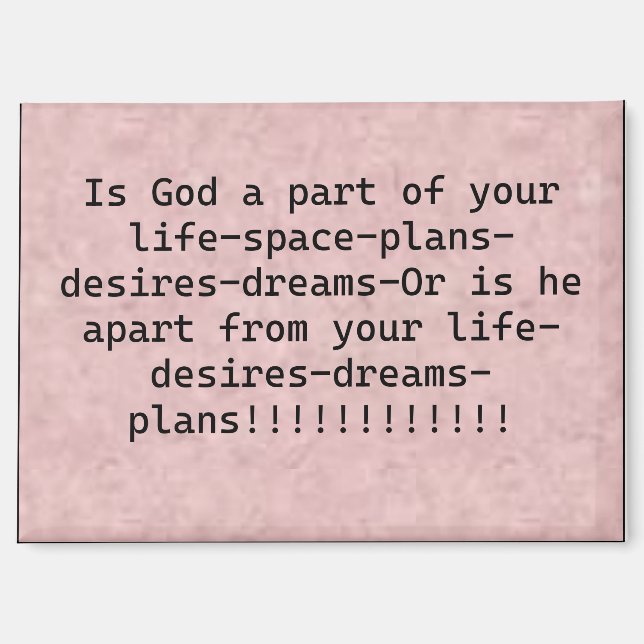 Magnet " Ist Gott ein Teil deines Lebens " (Vorderseite)