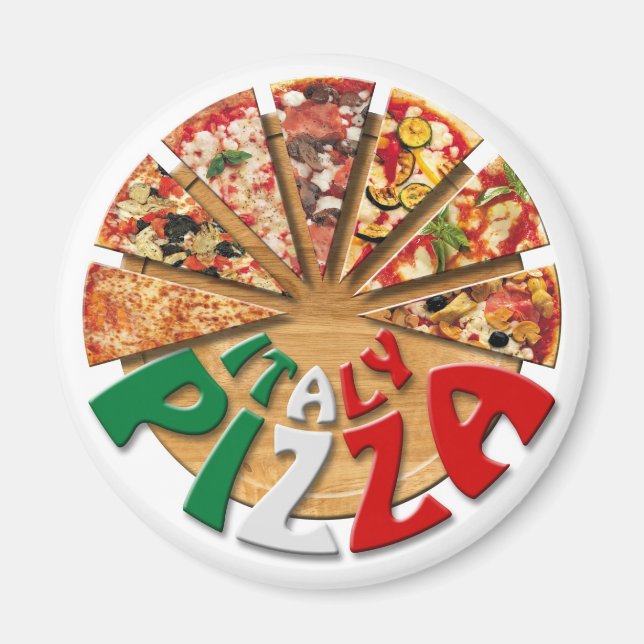 Magnet Italy Pizza auf der Schneideplatte (Vorne)