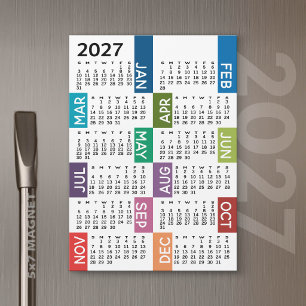 Magnet Kalender - 12 Monate funky farbenfrohe Mona