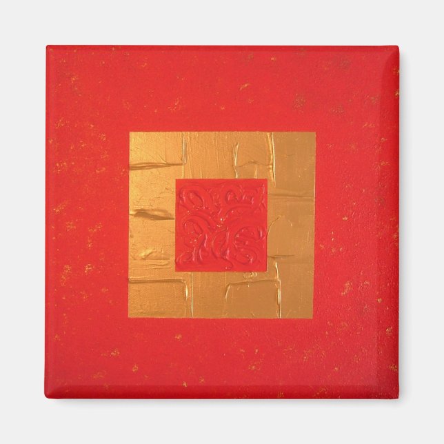 Magnet Kühlschrank Rotes Einzeldesign (Vorne)