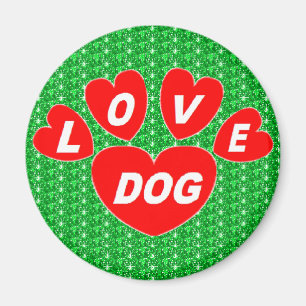 Magnet-Liebe-Hund hört rot auf Grün Magnet