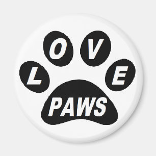 Magnet-Liebe Paws auf Schwarz Magnet
