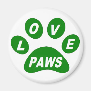 Magnet-Liebe Paws Green Magnet