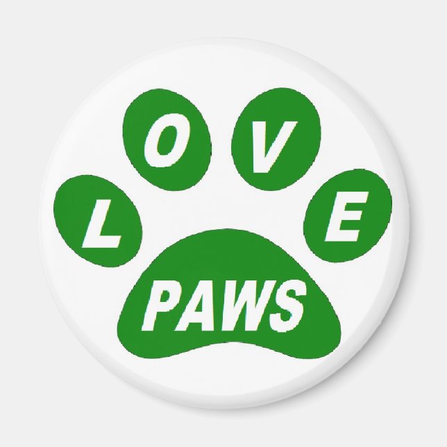 Magnet-Liebe Paws Green Magnet (Vorne)