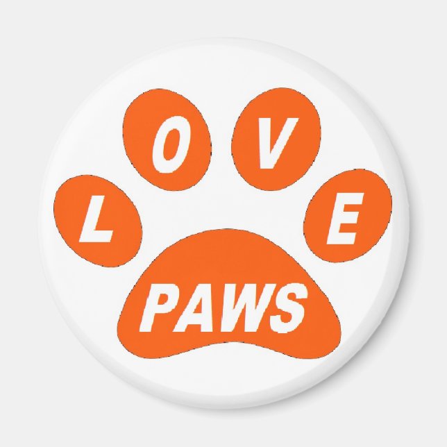 Magnet-Liebe Paws Orange Magnet (Vorne)