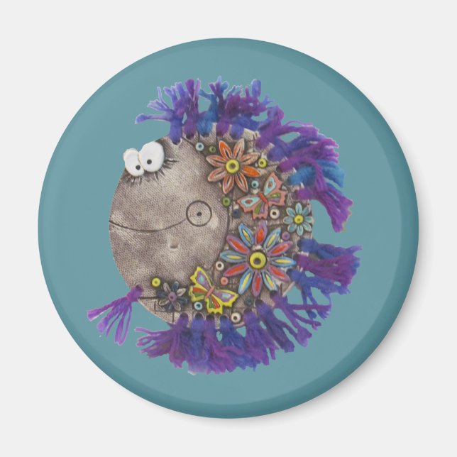 Magnet - Lila Garnfisch - Papa (Vorne)