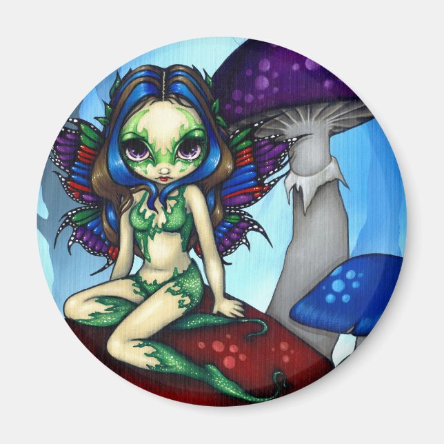 Magnet "Masked Fairy on Mushrooms" (Vorne)