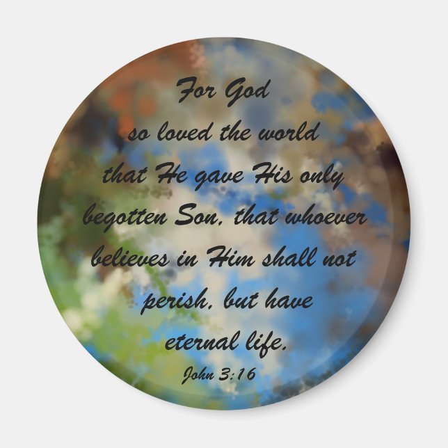 Magnet mit Bibelverse John 3:16 (Vorne)
