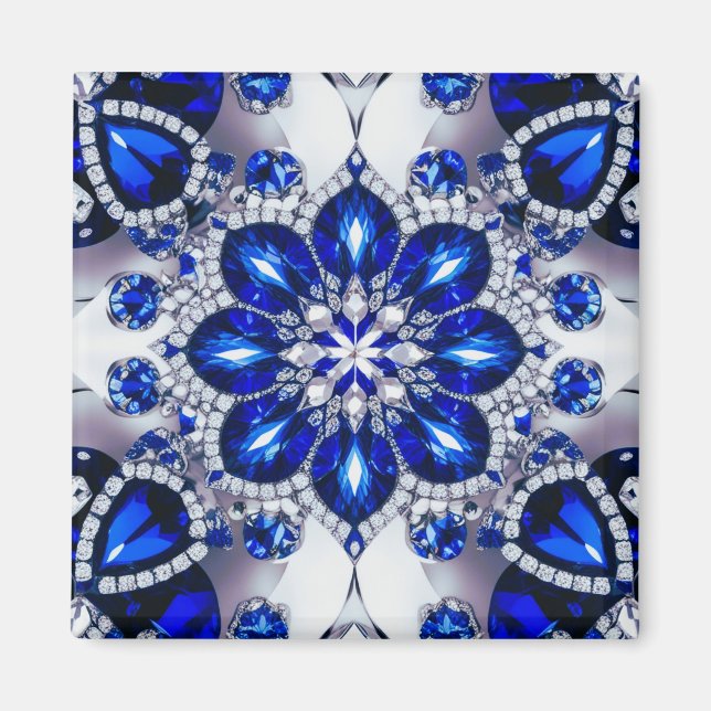 Magnet mit blauweißem Farbdesign (Vorne)