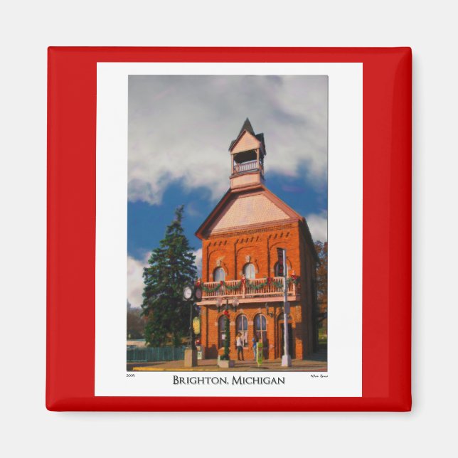 Magnet mit Brighton Michigan Szene (Vorne)