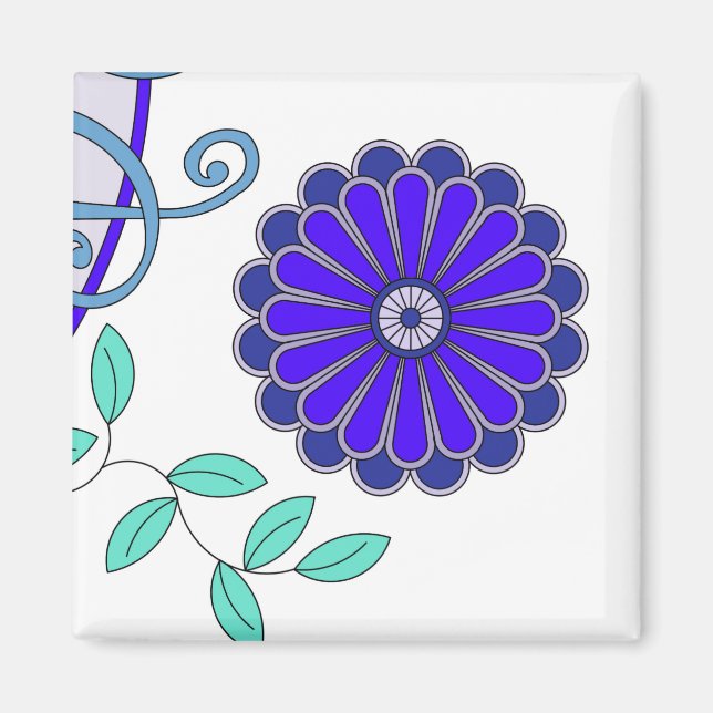 Magnet mit einer Kunst der Blume (Vorne)
