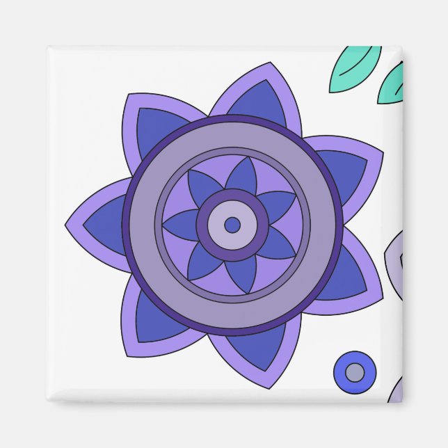 Magnet mit einer Kunst der Blume (Vorne)