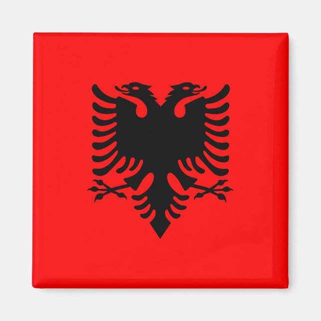 Magnet mit Flagge Albaniens (Flamuri i Shqipërisë) (Vorne)