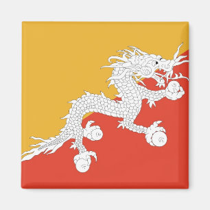 Magnet mit Flagge Bhutans