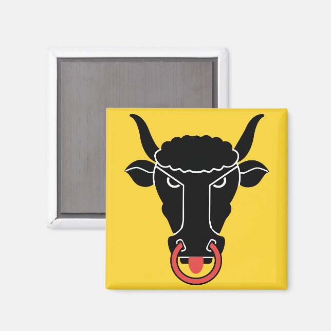 Magnet mit Flagge des Kantons Uri, Schweiz (Vorderseite/Rückseite)