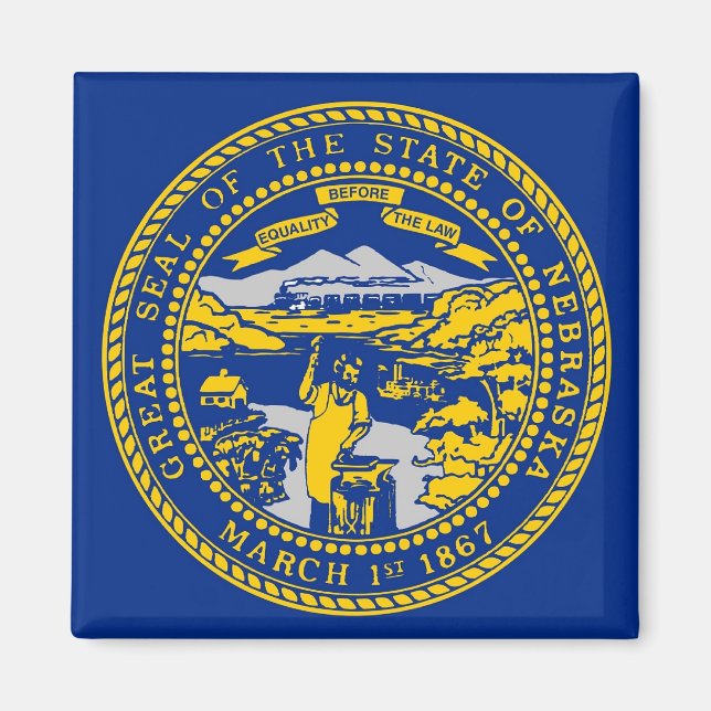 Magnet mit Flagge des Nebraska-Staat - USA (Vorne)