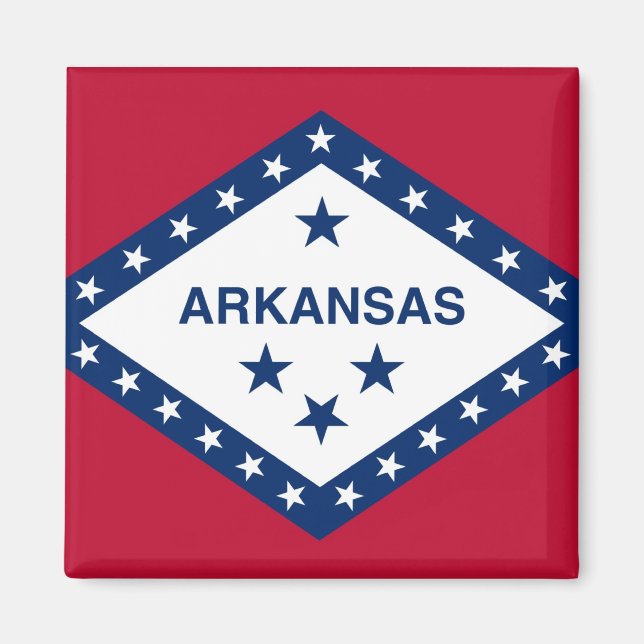 Magnet mit Flagge des Staat Arkansas - USA (Vorne)