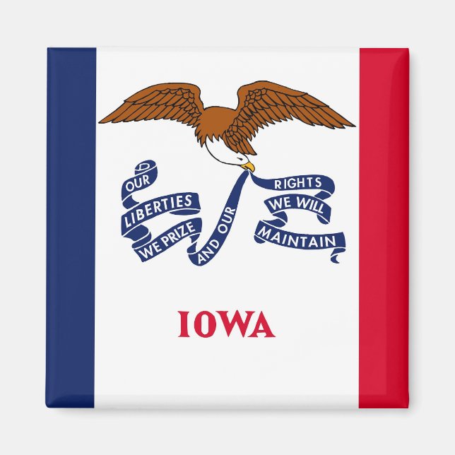 Magnet mit Flagge des Staat Iowa - USA (Vorne)