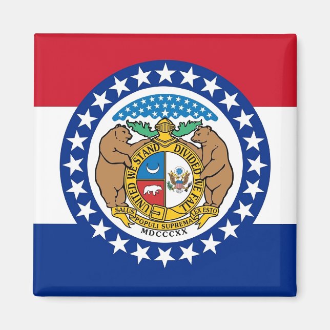 Magnet mit Flagge des Staat Missouri - USA (Vorne)