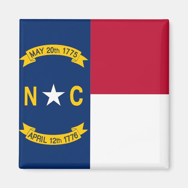 Magnet mit Flagge des Staat North Carolina - USA (Vorne)