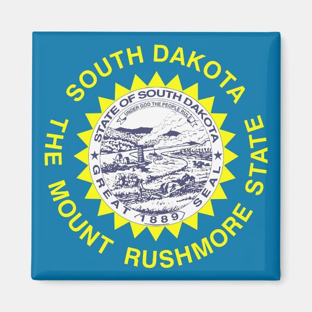 Magnet mit Flagge des Staat South Dakota - USA (Vorne)