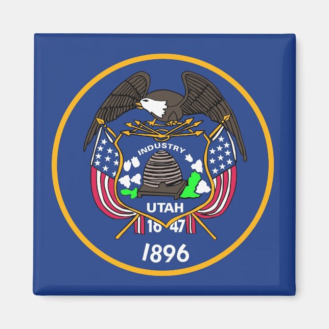 Magnet mit Flagge des Staat Utah - USA (Vorne)