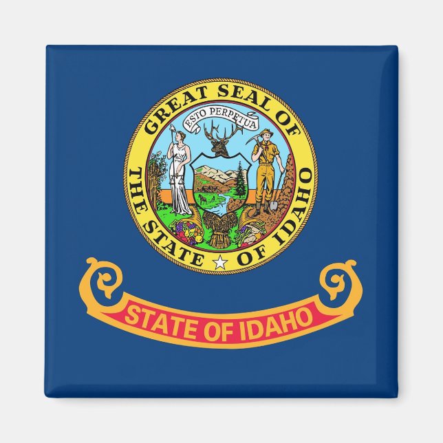 Magnet mit Flagge des Staat von Idaho - USA (Vorne)