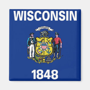 Magnet mit Flagge des Wisconsin-Staat - USA