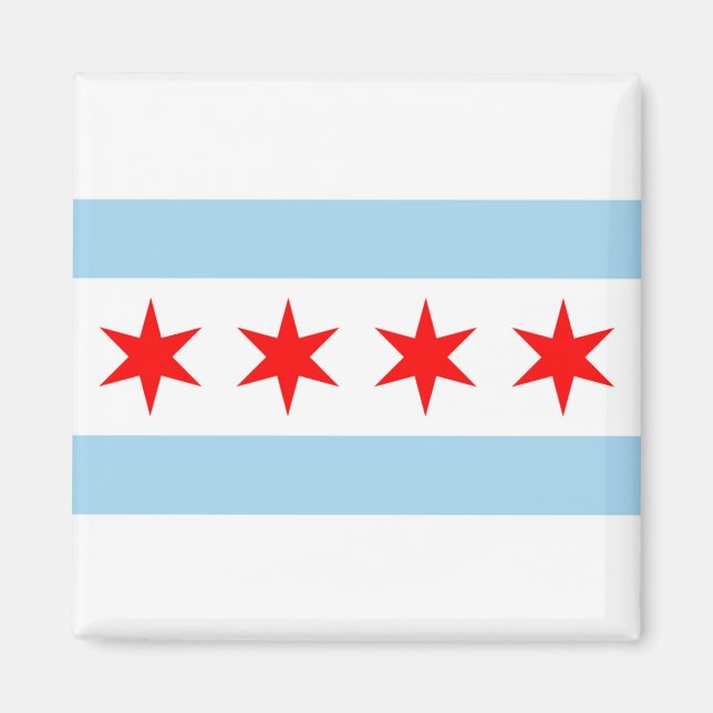 Magnet mit Flagge von Chicago, Illinois Staat - US (Vorne)