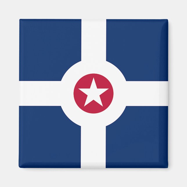 Magnet mit Flagge von Indianapolis City, USA (Vorne)