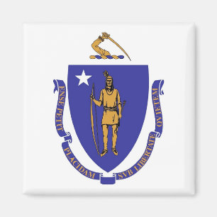 Magnet mit Flagge von Massachusetts Staat - USA