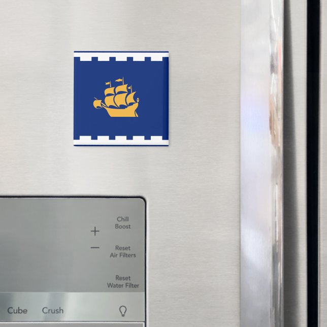 Magnet mit Flagge von Quebec City, Kanada (In Situ (Kühlschrank))