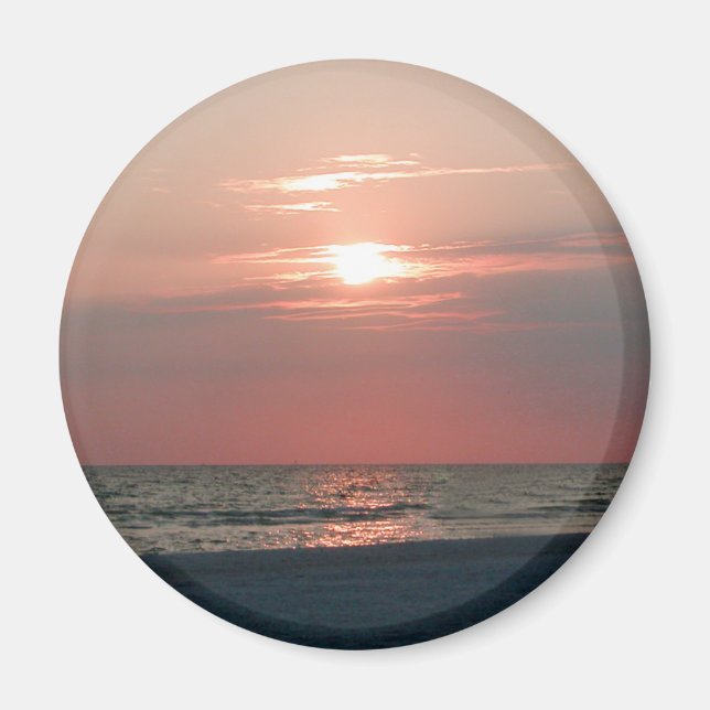 Magnet mit Foto eines schönen Sonnenuntergangs (Vorne)