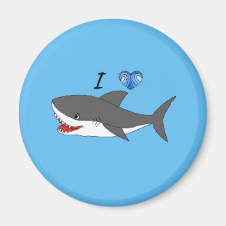 Magnet mit niedlicher I-Liebe Haie Design